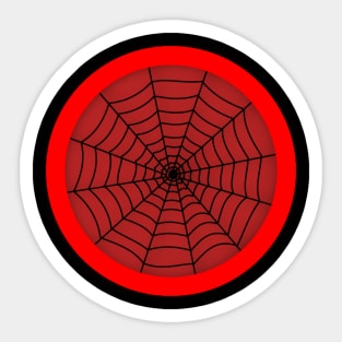 Halloween Spiderweb Red Sticker